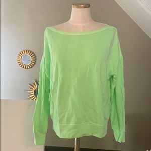 Sundry Neon Lime Green Bateau Sweatshirt NWT sz 0